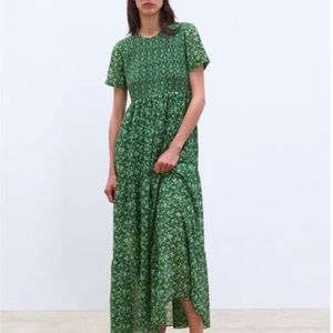 Zara green floral maxi